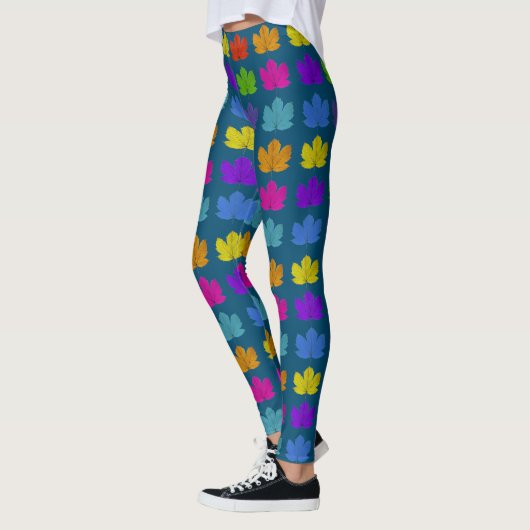 Blätter aus farbenfrohen Ahornblättern Leggings (Links)