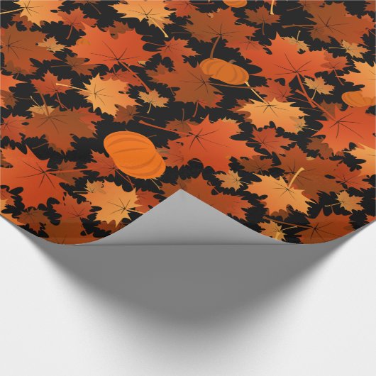 Blätter aus farbenfrohen fallenden Ahorn und Kürbi Geschenkpapier (Ecke)