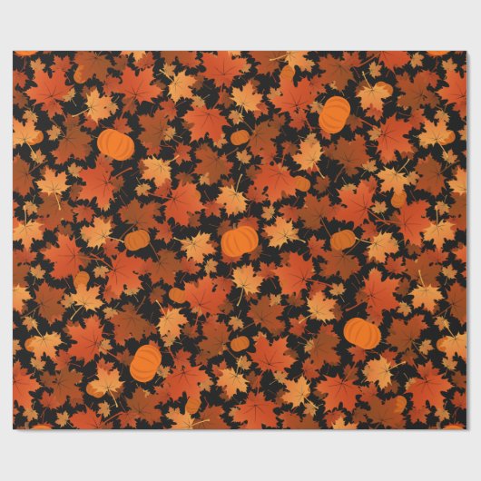 Blätter aus farbenfrohen fallenden Ahorn und Kürbi Geschenkpapier (Flach)