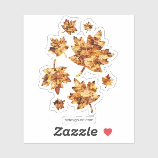 Blätter aus gelbem Fall Aufkleber (Blatt)