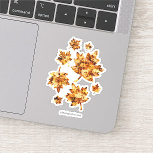 Blätter aus gelbem Fall Aufkleber
