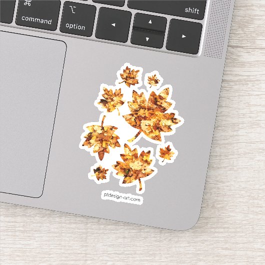 Blätter aus gelbem Fall Aufkleber (Detail)