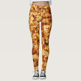 Blätter aus gelbem Fall Leggings