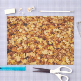 Blätter aus gelbem Fall Seidenpapier