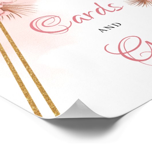 Blätter aus getrocknetem Palm Rose Blume Karten un Poster (Ecke)