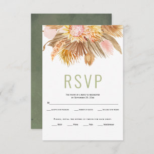 Blätter aus getrockneten Palmen Pampas Gras Salbei RSVP Karte