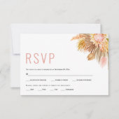 Blätter aus getrockneten Palmen, Pampas-Gras-Weich RSVP Karte (Vorderseite)
