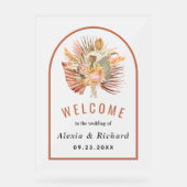 Blätter aus getrockneter Palme Terracotta mattiert Acrylschild (Vorderseite)