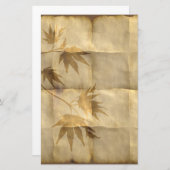 Blätter aus Gold auf Pergamentpapier elegant Briefpapier (Vorne/Hinten)