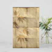 Blätter aus Gold auf Pergamentpapier elegant Briefpapier (Stehend Vorderseite)