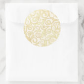 Blätter aus Gold Runder Aufkleber (Tasche)