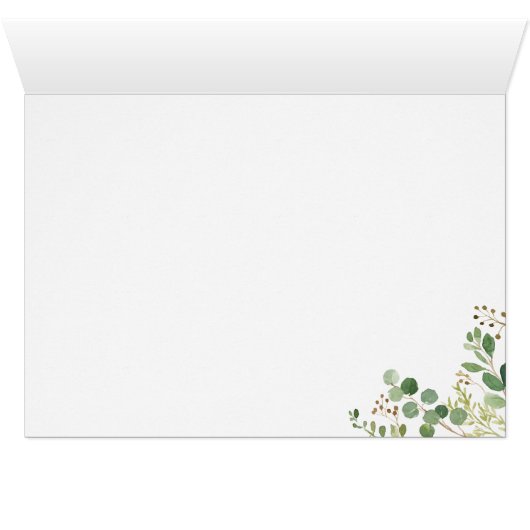 Blätter aus Grünblättern Elegant Vielen Dank (Innenansicht Horizontal (Unten))