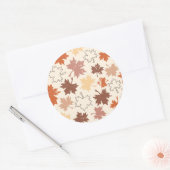 Blätter aus Herbst, Rotbraun, beige Fall Runder Aufkleber (Umschlag)