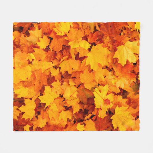 Blätter aus Herbstblättern Fleecedecke (Vorderseite (Horizontal))