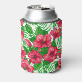 Blätter aus Hibiskus und Palme Dosenkühler (Kanne Rückseite)