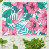 Blätter aus Hibiskus und Palme Geschirrtuch (Gefaltet)