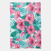 Blätter aus Hibiskus und Palme Geschirrtuch (Vertikal)