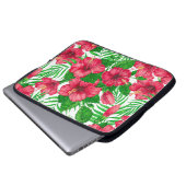 Blätter aus Hibiskus und Palme Laptopschutzhülle (Vorne Knopf)