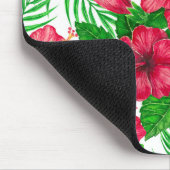 Blätter aus Hibiskus und Palme Mousepad (Ecke)