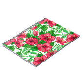 Blätter aus Hibiskus und Palme Notizblock (Linke Seite)