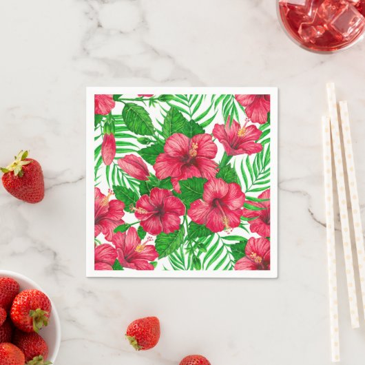 Blätter aus Hibiskus und Palme Serviette (Beispiel)