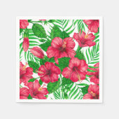 Blätter aus Hibiskus und Palme Serviette (Vorderseite)