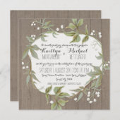 Blätter aus Holz Laurel Leaf Babys Atemzug Einladung (Vorne/Hinten)