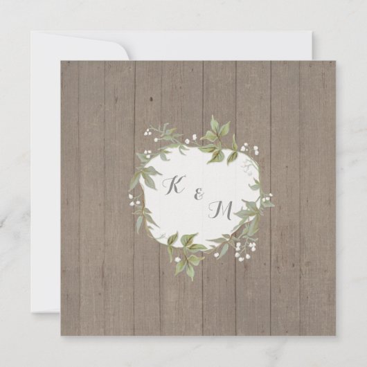 Blätter aus Holz Laurel Leaf Babys Atemzug Einladung (Rückseite)