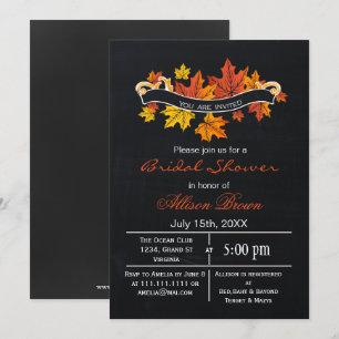 Blätter aus Kalkplatten fallen Brautparty Einladung