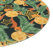 Blätter aus Kiefern, Sterne: festliche Muster Schneidebrett (Ecke)