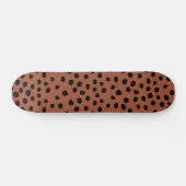 Blätter aus Leopard Rost Terracotta Cheetah Spots Skateboard (Horizontal)
