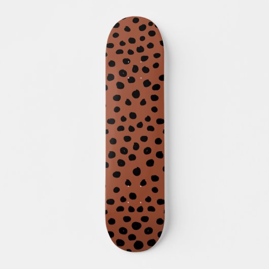 Blätter aus Leopard Rost Terracotta Cheetah Spots Skateboard (Vorne)