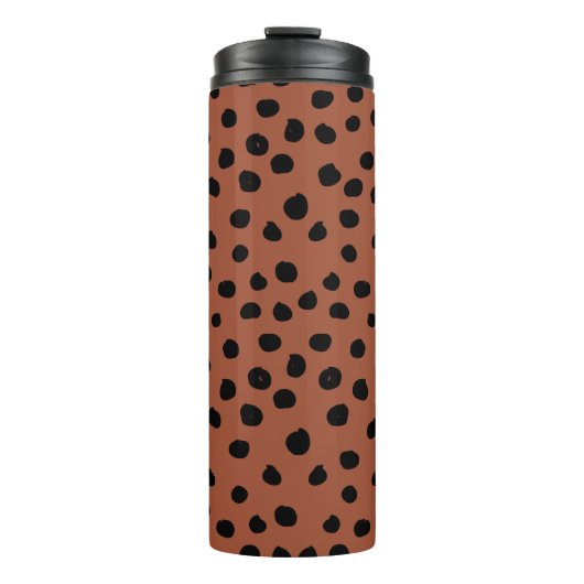 Blätter aus Leopard Rost Terracotta Cheetah Spots Thermosbecher (Vorderseite)