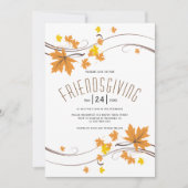 Blätter aus orangefarbenem und braunem Ahorn falle Einladung (Vorderseite)