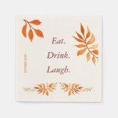 Blätter aus Orangenrost im Herbst essen Getränke P Serviette (Vorderseite)