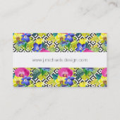 Blätter aus Orchideen und Palmen| Monogramm Visitenkarte (Rückseite)