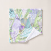 Blätter aus Orchideen und Palmen, tropisch Badhandtuch Set (Waschlappen)