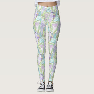 Blätter aus Orchideen und Palmen, tropisch Leggings