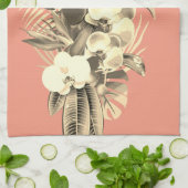 Blätter aus orchiden Palmen, tropisch, hawaiisch Geschirrtuch (Gefaltet)