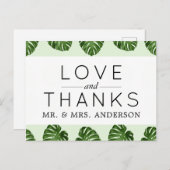 Blätter aus Palm, Grüne Blätter, Tropische, Hochze Postkarte (Vorne/Hinten)