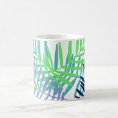 Blätter aus Palm in Blau und Grün Kaffeetasse (Mittel)