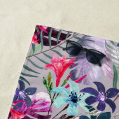 Blätter aus Palmen, blumenreich, botanisch, bunt,  Strandtuch (Beispiel)