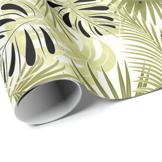 Blätter aus Palmen, tropisch, botanisch, Blätter, Geschenkpapier (Rolleneckpunkt)