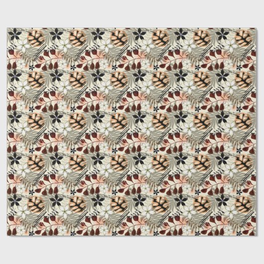 Blätter aus Palmen und Monstera, tropisch Geschenkpapier (Flach)