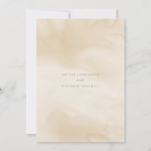 Blätter aus Palmenblättern, Hochzeiten mit Creme u Einladung (Rückseite)