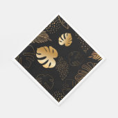 Blätter aus schwarzem Gold Serviette (Ecke)
