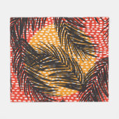 Blätter aus schwarzen Palmen, nahtlose Striche Fleecedecke (Vorderseite (Horizontal))