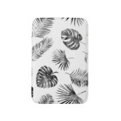 Blätter aus schwarzer Handfläche: Vintag nahtlos. Badematte (Vorderseite Vertikal)