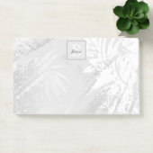 Blätter aus Silberpalme, monogramm, elegant Post-it Klebezettel (Büro)
