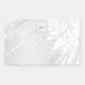 Blätter aus Silberpalme, monogramm, elegant Post-it Klebezettel (Vorderseite)